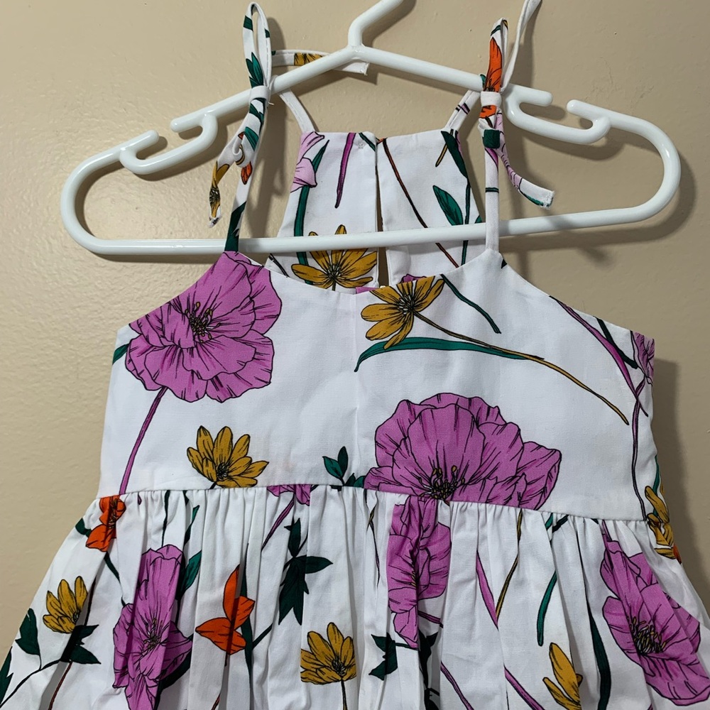 Milly minis summer floral print dress with spaghetti shoulder straps. Size 2/3 - Picture 5 of 11